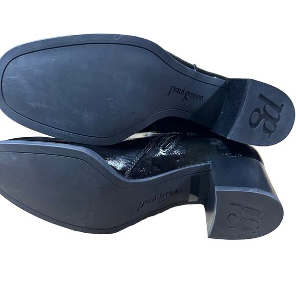 Paul Green NWOB Panache Waterproof Patent Leather Black Bootie Size 7 UK US 9.5 - Picture 8 of 9